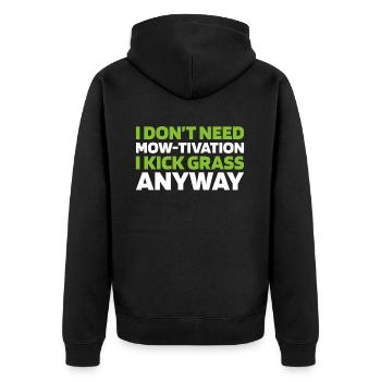 Lawn mower mowing - Unisex Premium Organic Zip Hoodie - black - Back - Nico (187cm)