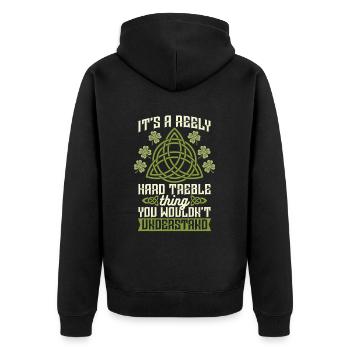 Danse Irlandaise Irischer Tanz - Veste à capuche bio Premium Unisexe - noir - Dos - Nico (187cm)