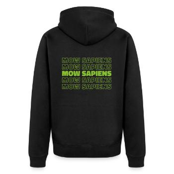 Rasenmäher Mähen - Unisex Premium Bio Zip Hoodie - Schwarz - Hinten - Nico (187cm)