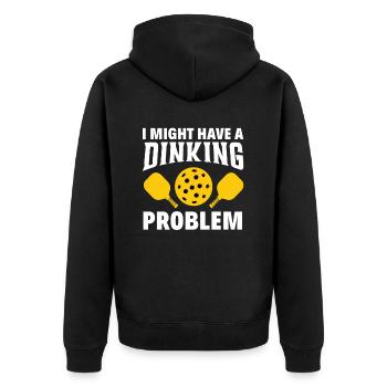 I have a drinking problem Pickleball - Unisex Premium Organic Zip Hoodie - black - Back - Nico (187cm)