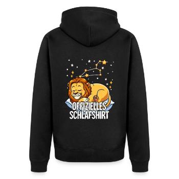 Chemise de nuit officielle Zodiac Leo - Veste à capuche bio Premium Unisexe - noir - Dos - Nico (187cm)