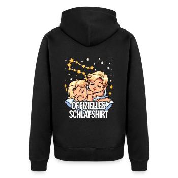 Chemise de nuit officielle Zodiac Gemini - Veste à capuche bio Premium Unisexe - noir - Dos - Nico (187cm)