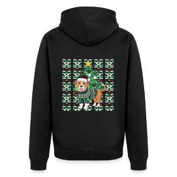 chien moche Noël Noël Père Noël - Veste à capuche bio Premium Unisexe - noir - Dos - Nico (187cm)