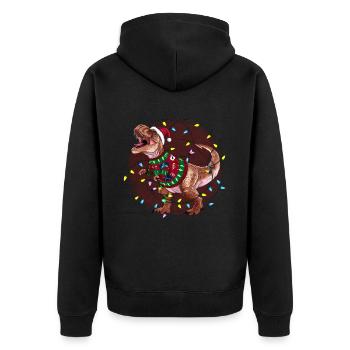 Dinosaure Moche Noël Noël Père Noël - Veste à capuche bio Premium Unisexe - noir - Dos - Nico (187cm)