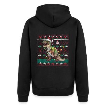 Dinosaure Moche Noël Noël Père Noël - Veste à capuche bio Premium Unisexe - noir - Dos - Nico (187cm)