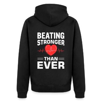 Heart Bypass Heart Attack Heart Surgery - Unisex Premium Organic Zip Hoodie - black - Back - Nico (187cm)