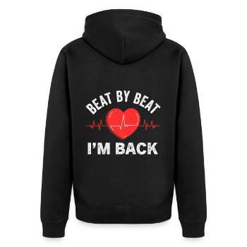 Heart Bypass Heart Attack Heart Surgery - Unisex Premium Organic Zip Hoodie - black - Back - Nico (187cm)