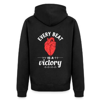Heart Bypass Heart Attack Heart Surgery - Unisex Premium Organic Zip Hoodie - black - Back - Nico (187cm)