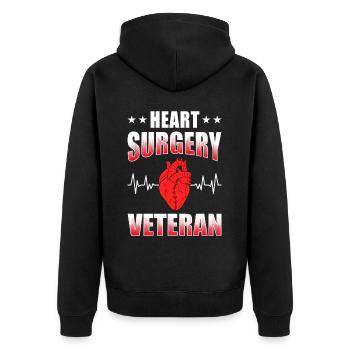 Heart Bypass Heart Attack Heart Surgery - Unisex Premium Organic Zip Hoodie - black - Back - Nico (187cm)