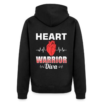 Heart Bypass Heart Attack Heart Surgery - Unisex Premium Organic Zip Hoodie - black - Back - Nico (187cm)