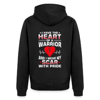 Heart Bypass Heart Attack Heart Surgery - Unisex Premium Organic Zip Hoodie - black - Back - Nico (187cm)