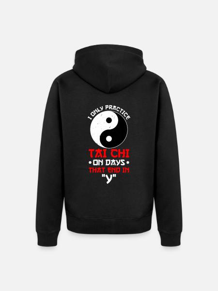 Yin Yang Tai Chi - Ekologiczna rozpinana bluza z kapturem Premium unisex - czarny
