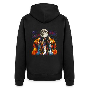 Coonhound Chien Lune Hurlante - Veste à capuche bio Premium Unisexe - noir - Dos - Nico (187cm)