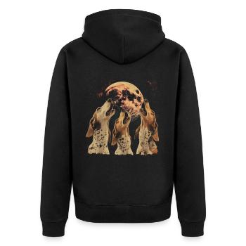 Coonhound Chien Lune Hurlante - Veste à capuche bio Premium Unisexe - noir - Dos - Nico (187cm)