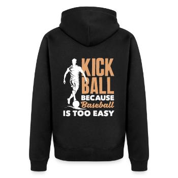 Légende du joueur de kickball - Veste à capuche bio Premium Unisexe - noir - Dos - Nico (187cm)