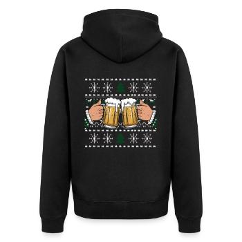 bière moche Noël Noël Père Noël - Veste à capuche bio Premium Unisexe - noir - Dos - Nico (187cm)