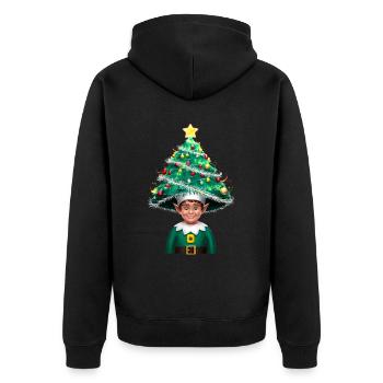 Elf Ugly Christmas Weihnachten Xmas Santa Claus - Unisex Premium Bio Zip Hoodie - Schwarz - Hinten - Nico (187cm)