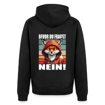 Avant de demander aucun drôle de dire renard - Veste à capuche bio Premium Unisexe - noir - Dos - Nico (187cm)