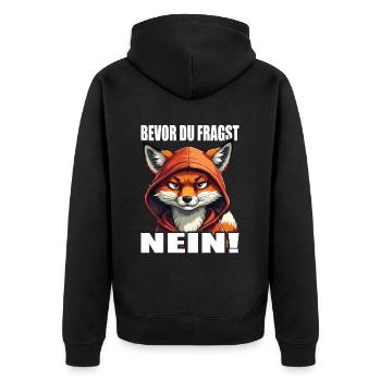 Avant de demander aucun drôle de dire renard - Veste à capuche bio Premium Unisexe - noir - Dos - Nico (187cm)
