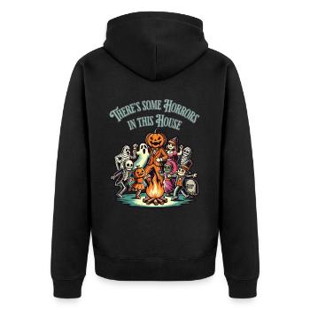 Il y a des horreurs drôles de dicton d’Halloween - Veste à capuche bio Premium Unisexe - noir - Dos - Nico (187cm)