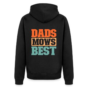 Rasenmäher Mähen - Unisex Premium Bio Zip Hoodie - Schwarz - Hinten - Nico (187cm)