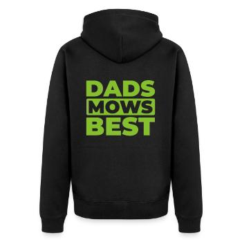 Rasenmäher Mähen - Unisex Premium Bio Zip Hoodie - Schwarz - Hinten - Nico (187cm)