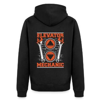 Elevator Mechanic Inspector Technician Elevator - Unisex Premium Organic Zip Hoodie - black - Back - Nico (187cm)