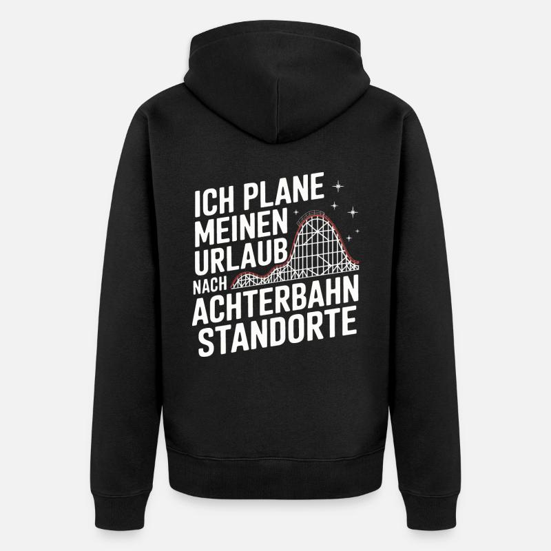 Achterbahn Freizeitpark Roller Coaster - Unisex Premium Bio Zip Hoodie - Schwarz