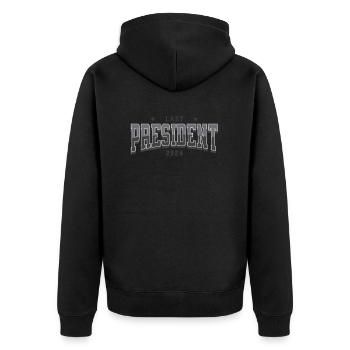 Lady President 2024: Kamala Harris for President - Unisex Premium Bio Zip Hoodie - Schwarz - Hinten - Nico (187cm)