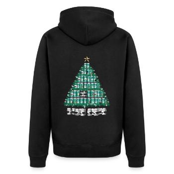 Bier Weihnachten Ugly Christmas Xmas Saufen Trinke - Unisex Premium Bio Zip Hoodie - Schwarz - Hinten - Nico (187cm)