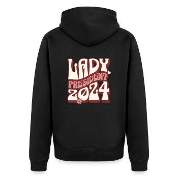 Lady President 2024 : Kamala Harris ouvre la voie - Veste à capuche bio Premium Unisexe - noir - Dos - Nico (187cm)