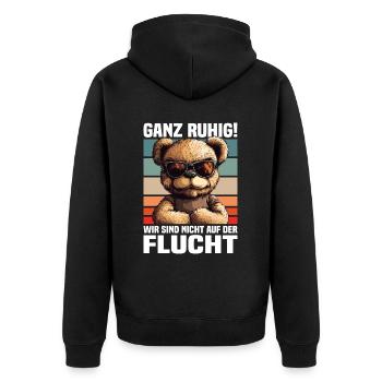 Du calme! Nous ne sommes pas en fuite Teddy - Veste à capuche bio Premium Unisexe - noir - Dos - Nico (187cm)