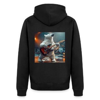 polar bear - Unisex Premium Organic Zip Hoodie - black - Back - Nico (187cm)