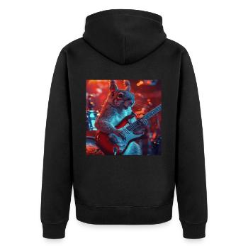 Squirrel - Unisex Premium Organic Zip Hoodie - black - Back - Nico (187cm)