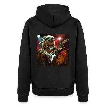 Faultier - Unisex Premium Bio Zip Hoodie - Schwarz - Hinten - Nico (187cm)