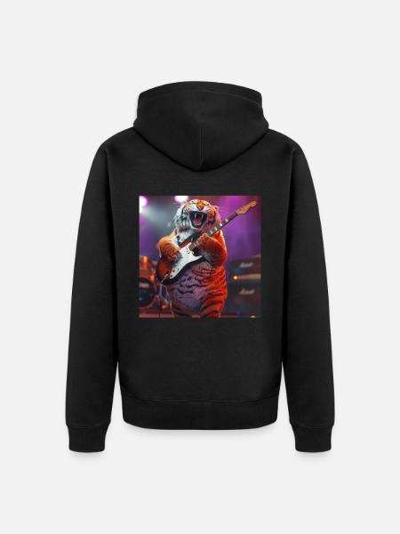 Tiger - Unisex Premium Organic Zip Hoodie - black