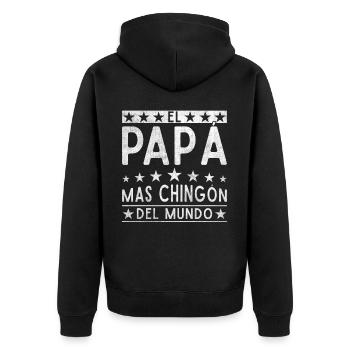Spanish Father Bilingual Latino Father's Day - Unisex Premium Organic Zip Hoodie - black - Back - Nico (187cm)