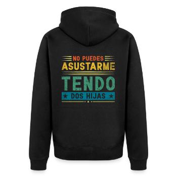 Spanischer Vater Zweisprachiger Latino Vatertag - Unisex Premium Bio Zip Hoodie - Schwarz - Hinten - Nico (187cm)