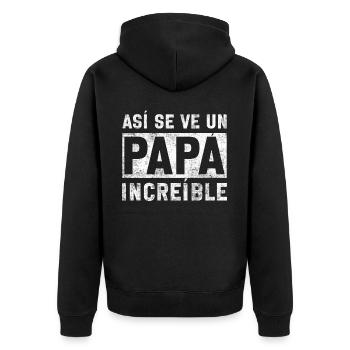 Spanish Father Bilingual Latino Father's Day - Unisex Premium Organic Zip Hoodie - black - Back - Nico (187cm)