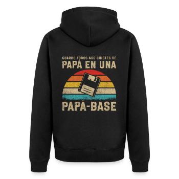 Spanischer Vater Zweisprachiger Latino Vatertag - Unisex Premium Bio Zip Hoodie - Schwarz - Hinten - Nico (187cm)