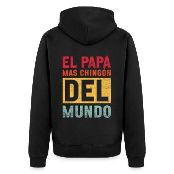 Spanish Father Bilingual Latino Father's Day - Unisex Premium Organic Zip Hoodie - black - Back - Nico (187cm)