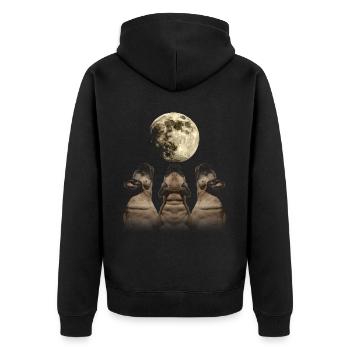 Bouledogue Français Frenchie Chien Hurlant Mon - Veste à capuche bio Premium Unisexe - noir - Dos - Nico (187cm)
