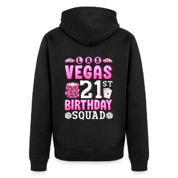 Équipe du 21e anniversaire de Las Vegas - Veste à capuche bio Premium Unisexe - noir - Dos - Nico (187cm)