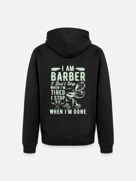 Barber Haircutter - Unisex Premium Organic Zip Hoodie - black