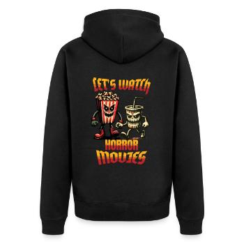 Horror Movies Funny Halloween Saying Design - Unisex Premium Organic Zip Hoodie - black - Back - Nico (187cm)
