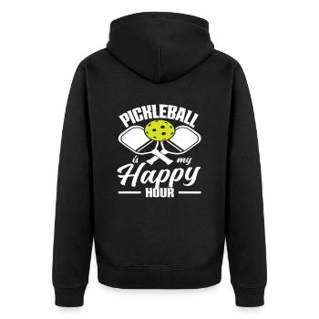 Le pickleball est mon happy hour - Veste à capuche bio Premium Unisexe - noir - Dos - Nico (187cm)