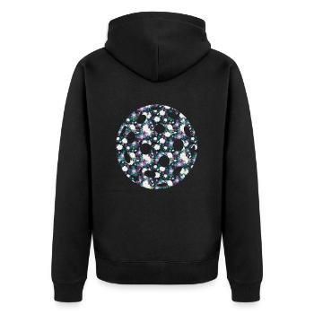 Floral Pattern Spring Nature Round - Unisex Premium Organic Zip Hoodie - black - Back - Nico (187cm)