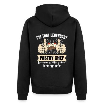 Legendary Pastry Chef - Unisex Premium Organic Zip Hoodie - black - Back - Nico (187cm)