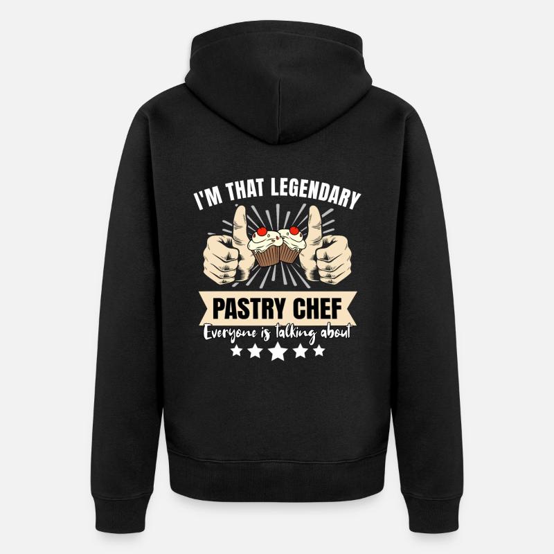 Legendärer Konditor - Unisex Premium Bio Zip Hoodie - Schwarz