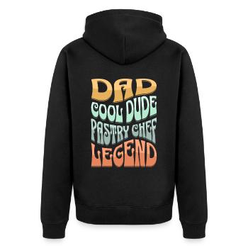 Papa Konditor - Unisex Premium Bio Zip Hoodie - Schwarz - Hinten - Nico (187cm)